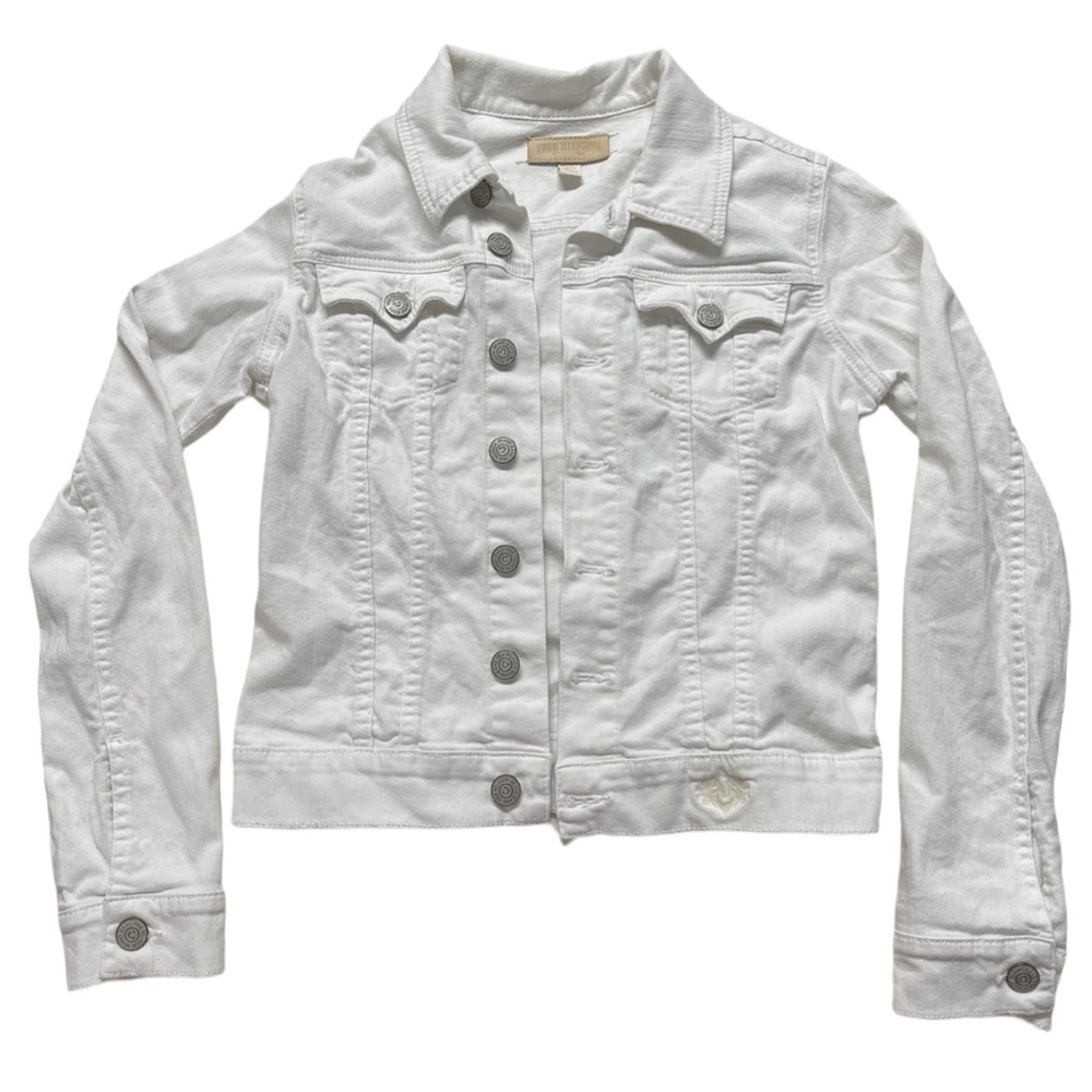Y2K '09 TRUE RELIGION women's dusty western optic white jasmine denim jacket, M.